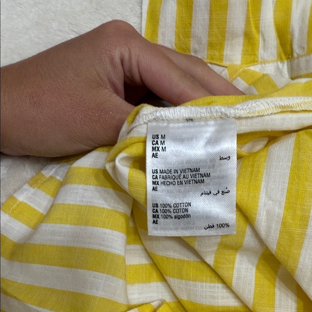 Style & Co. Yellow and White Striped Blouse M - Picture 4 of 4